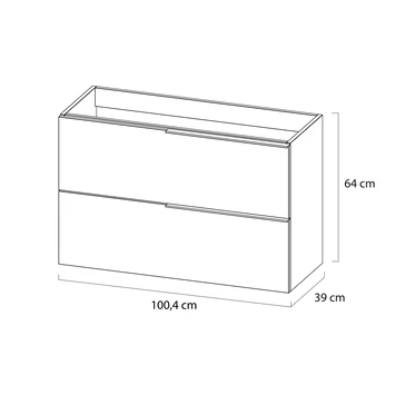 Tiger Badmeubelset Pocket 100 Cm Met 2 Lades Naturel Eik Incl. Looppoten 3 Tiger Badmeubelset Pocket 100 Cm Met 2 Lades Naturel Eik Incl. Looppoten - Afbeelding 3