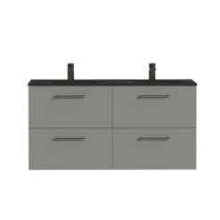 Tiger Badkamermeubel Studio 120cm Matgrijs/mat Zwart Met Ronde Greep